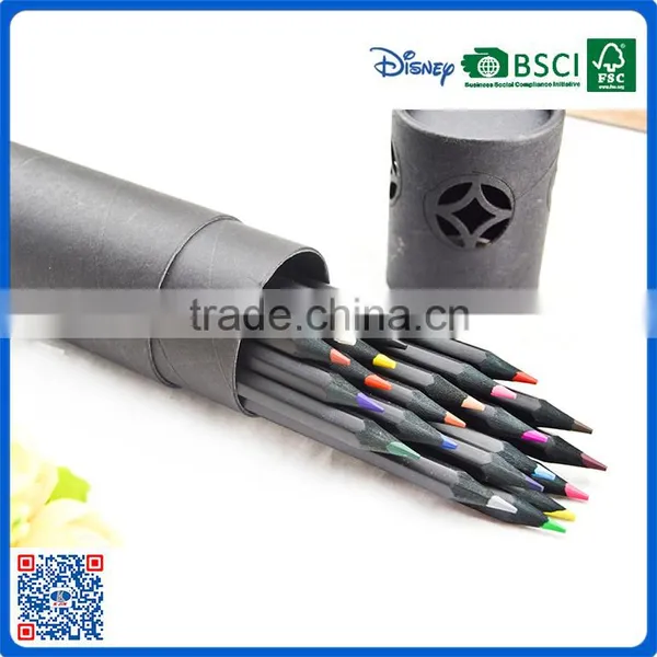 Hot Sales 24 Colors 7 Inch Fancy Black Wooden Pencils Into the Box photo-3