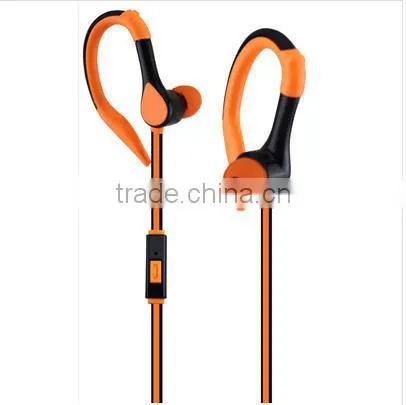 Stereo Sport Earbuds With Flat Cable Earphones With Mic