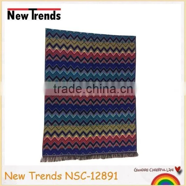 Colorful Waves Woven Pashmina With Tassels