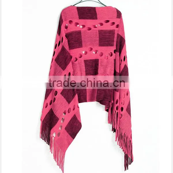 2015 New Irregular Tassel Show Thin Turtleneck Sweater Shawl Cloak photo-4