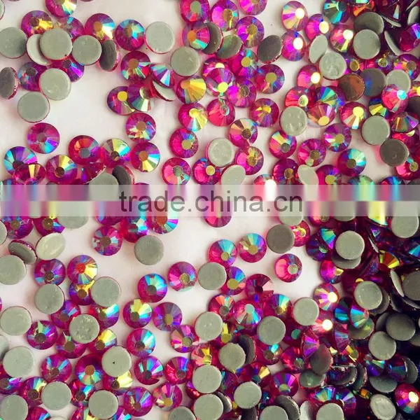 Full Colors and Sizes Good Price Super Quality Fuschia AB Clothing Hotfix Rhinestone