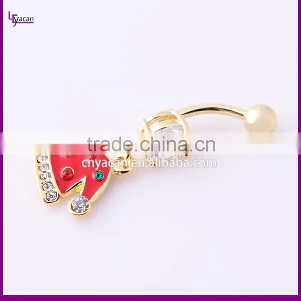 Wholesale High Quality Cz Gem Red Christmas Hat Navel Piercing Indian photo-4