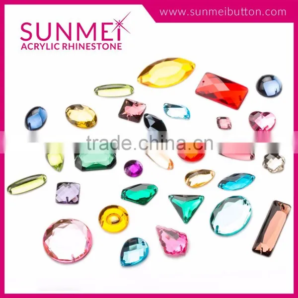 Charming Round Shape Original Acrylic Crystal Sew on Stones photo-4