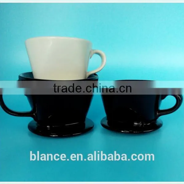 Ceramic Porous Coffee Filter in 101 and 102 Design Black and White Coffee Dripper photo-2