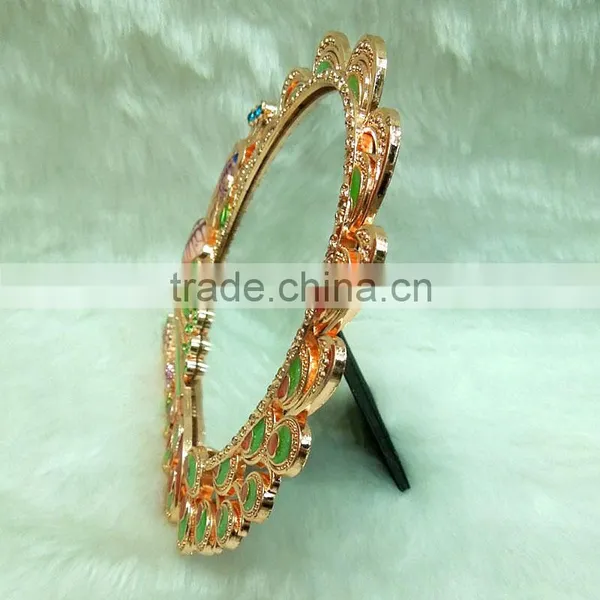 Rose Gold Makeup Cosmetic Mirror With Diamond photo-3
