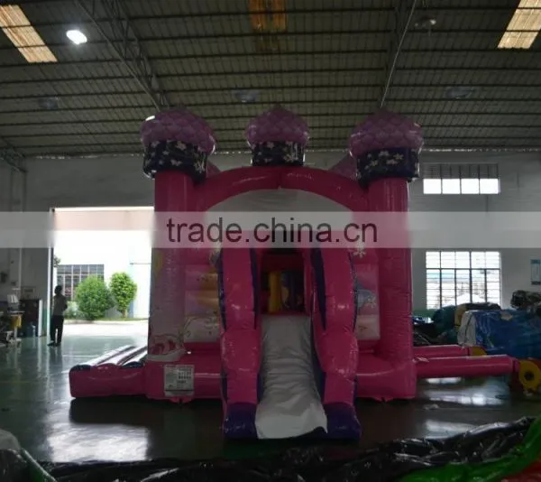 2016 New Design Gaint Inflatable Pink Snow White Combo Castle Combo With Slide for Sale Outdoors photo-5