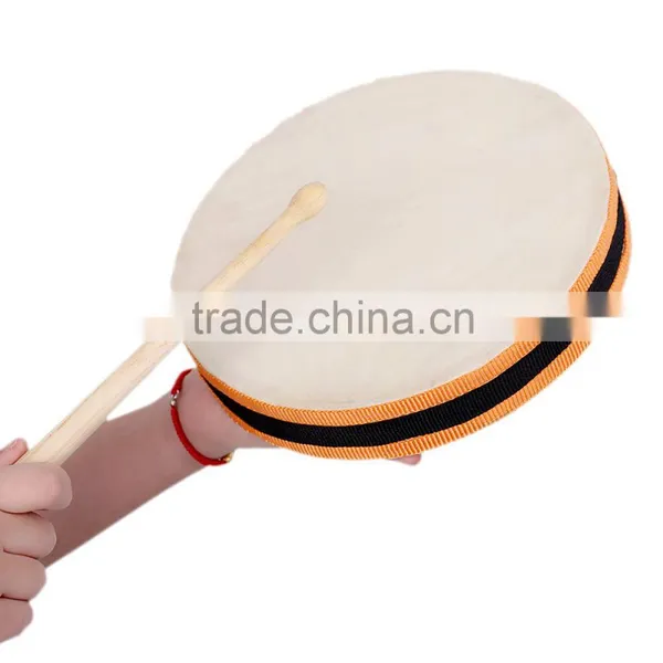 8" Wood Hand Drum Dual Head With Drum Stick Percussion Musical Educational Toy Instrument for KTV Party Kids Toddler photo-1