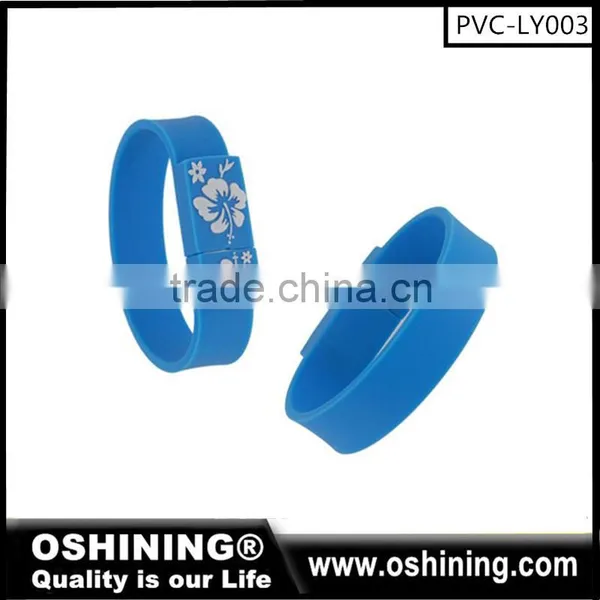 Free LOGO USB 2.0 Bracelet Silicone Real Capacity Usb Stick Cheap Promotional(PVC-LY003) photo-3