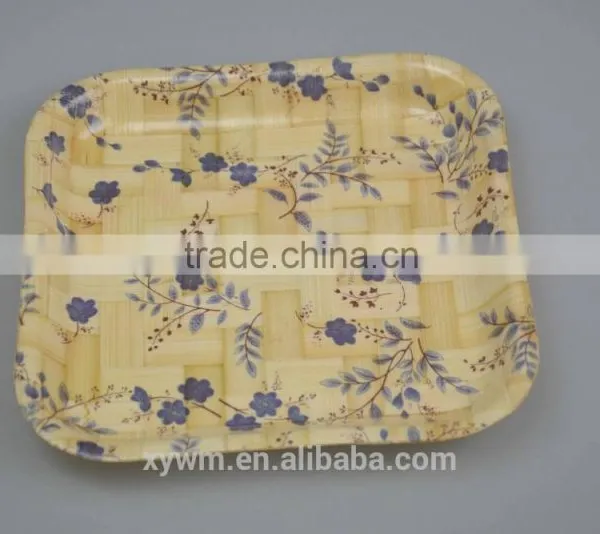Woven Bamboo Salad Tray and Plate With Patters photo-4