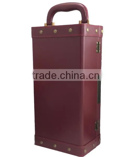Deluxe Single Bottle Artificial PU Leather Wine Box With Wine Accessories photo-3