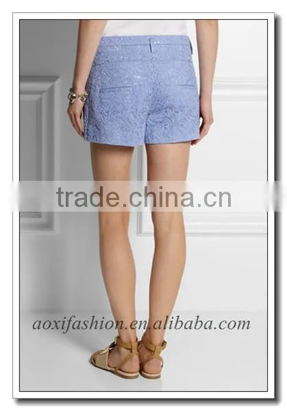 Lace Coated Blue Sunny Fashion Style Short. photo-5