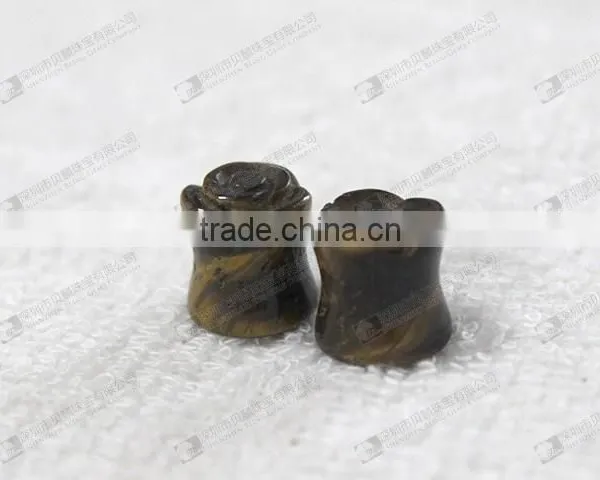 Body Piercing Jewelry Tiger Eye Stone Ear Plugs photo-3