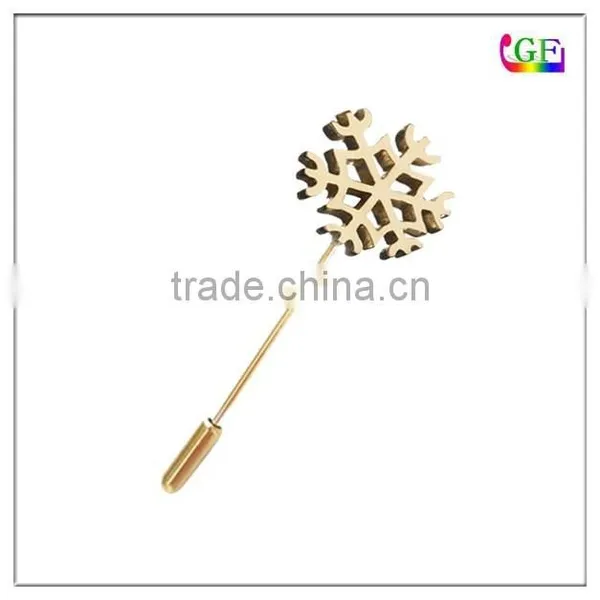 Gold Snowflake Brooch Pin Stick Pin