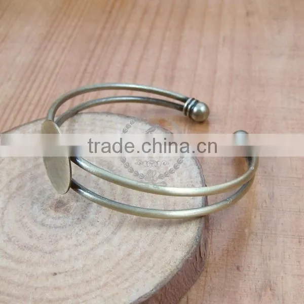18MM Vintage Brass Round Base Tray Bezels Bracelet,DIY Bracelet,bronze Bracelet 1900006 photo-2
