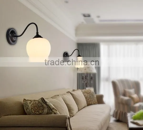High Quality Cheap Price Glass Round Shape Wall Light Indoor Decor Wall Lamp Iron Base Wall Lamp photo-6