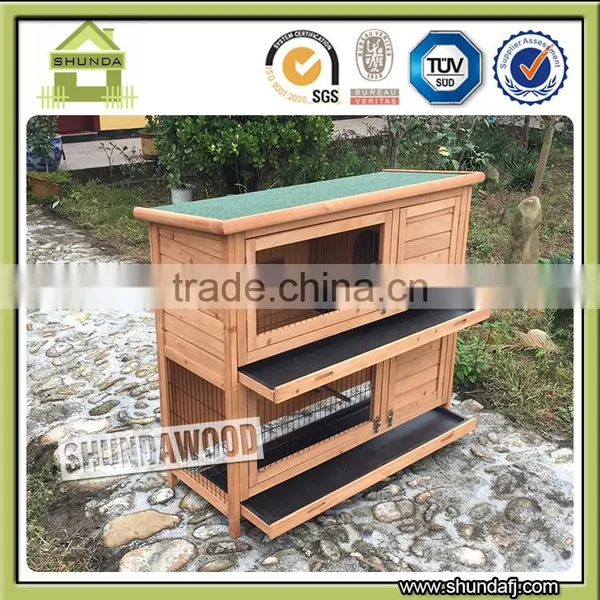 Quality Assured SDPets SDR020 Custom Double Decker Rabbit Hutch Rabbit House Wooden Pet House photo-3