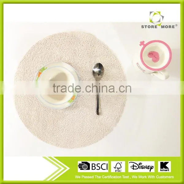 Round PVC Woven, Indoor/Outdoor Placemat, Set of 12, Many Colors photo-2
