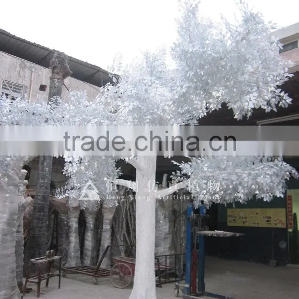 Cheap Hot Sale Foliage Banyan Leaves Artificial Ficus Leaves. Green White Gold Leaves photo-6