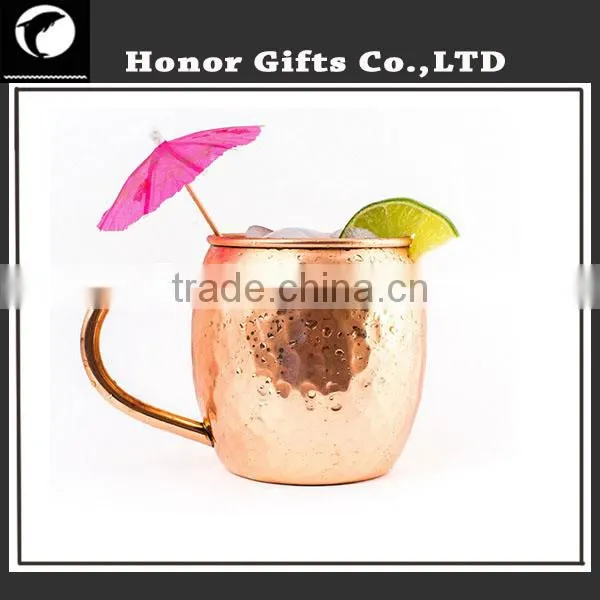 High Quality Manufacturer Hammered 100% Pure Copper Mug photo-3
