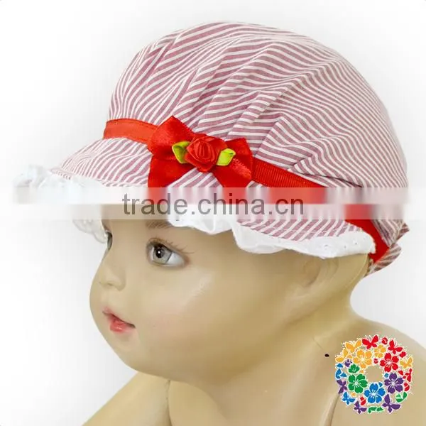 Wholesale Baby Hat Pink Cheap Sun Visor Hat With Bow Wholesale Baby Sun Hat photo-2