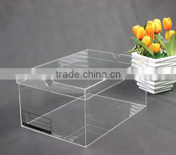 Custom Transparent Plexiglass Shoe Box Clear Acrylic Shoe Boxes photo-3