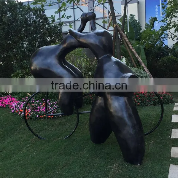 Fiberglass Lover Sculpture With Bike photo-3