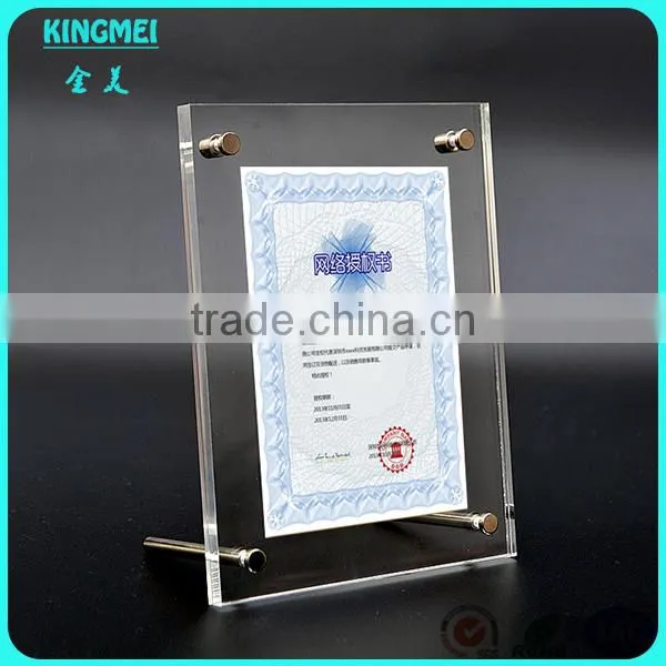 KM-CP56 Tabletop Acrylic Pcture Frame With ad Nails , Free Standing Lucite Photo Holder, Information Poster Holder With Screw photo-5