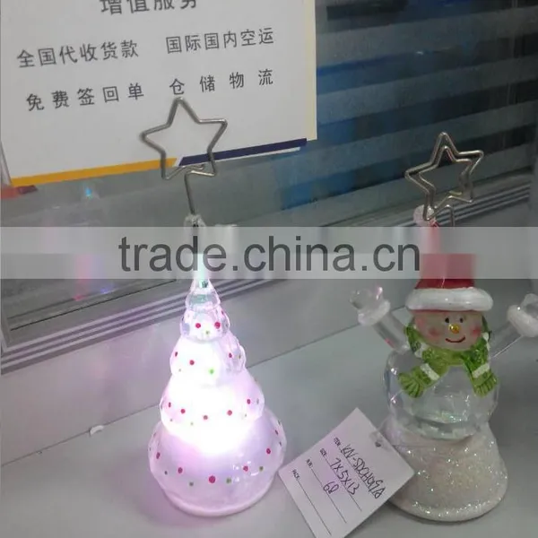 Led Acrylic Plastic Mini Tree Snowman Business Card Holder photo-2