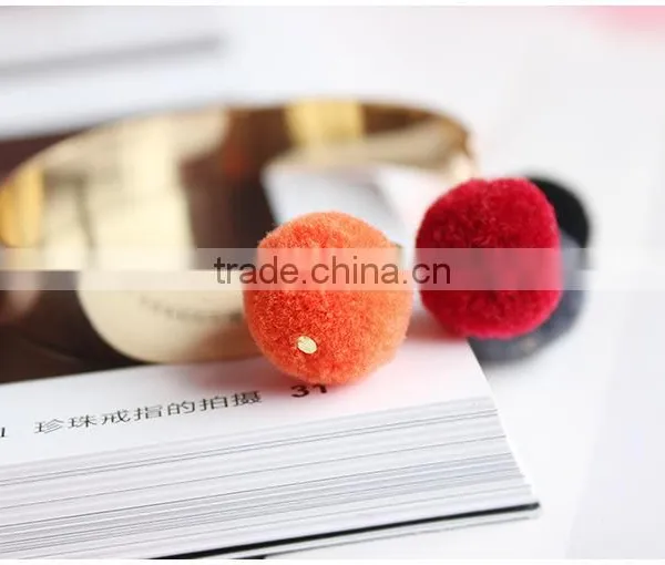 Colorful Pom Pom Gold Cuff Bangle Bohemian Pompon Cuff Bangle photo-6