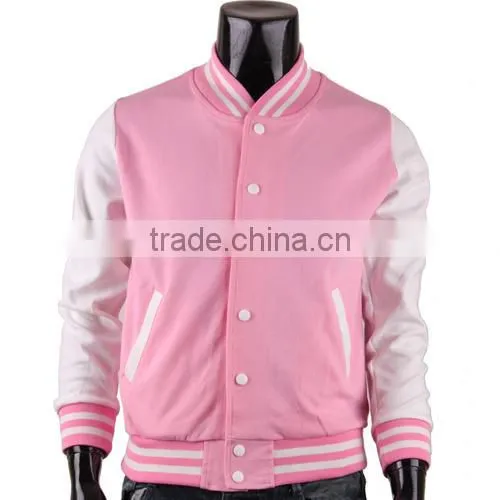 Cheap Custom Pink Varsity Jackets, Wholesale Satin Baseball Jackets, Hooded Jackets Made in China photo-2