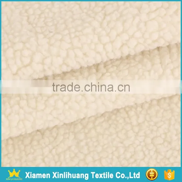 Wholesale Super Soft Knitted Weft 100% Polyester Sherpa Fleece Fabric for Garment / Blanket photo-3
