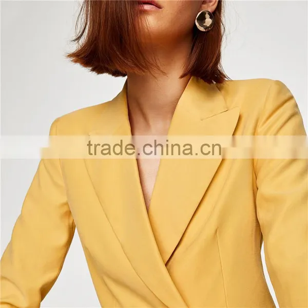 Lapel Collar Vent in the Back and Double Breasted Button-up Fastening Jackets photo-6