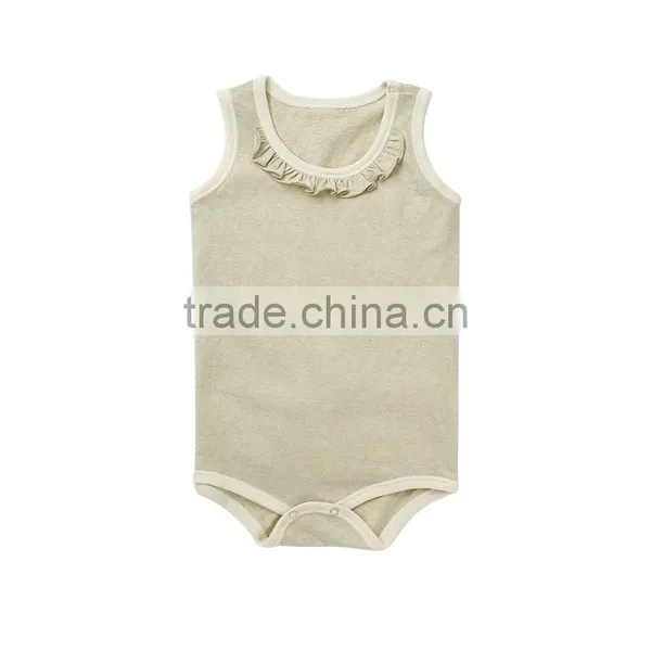 High Quality Blank Organic Cotton Baby Girl Blank Baby Rompers photo-3