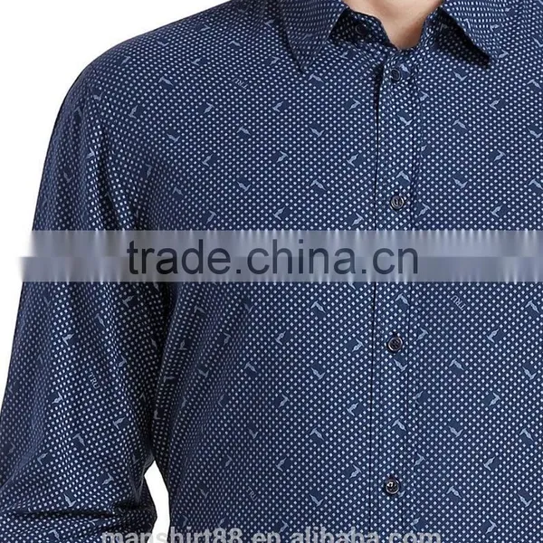Fashion Shirt Long Sleeve Men Shirt New Fashion Printed Men Shirt 2017 photo-3