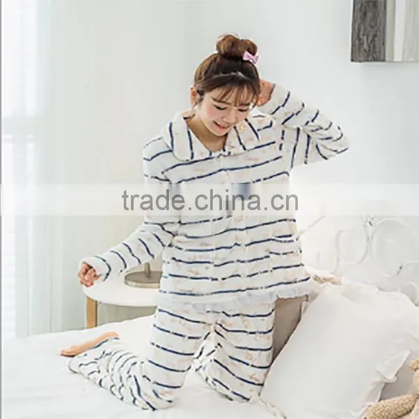 Lovely Style Good Quality Fleece Sexy Nighty Warm Pajamas