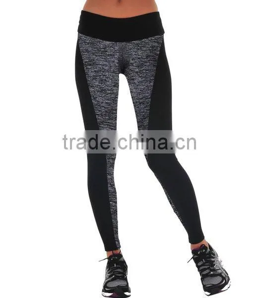 Hot Sale Slim Fit Two Tone Custom Cotton Mesh Yoga Pants Sport Leggings Fabric photo-3