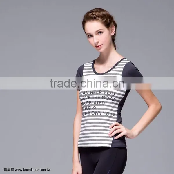 Yoga Women Supplex Striped T-shirt
