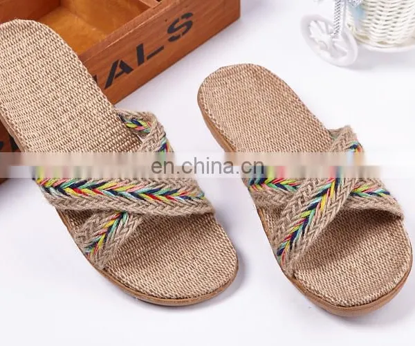 Wholesale New Arrival Women Flax Slipper Plain Slippers Slip on 2017 photo-2