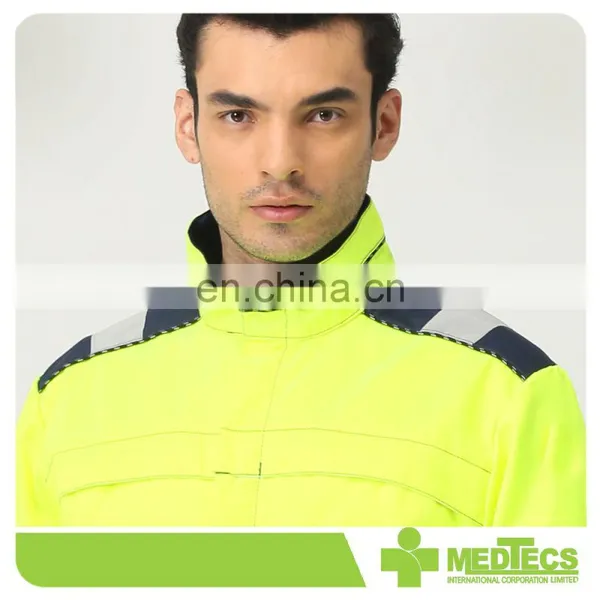 Yellow and Blue Customized Reflective Pipe Working Safety Jacket photo-4