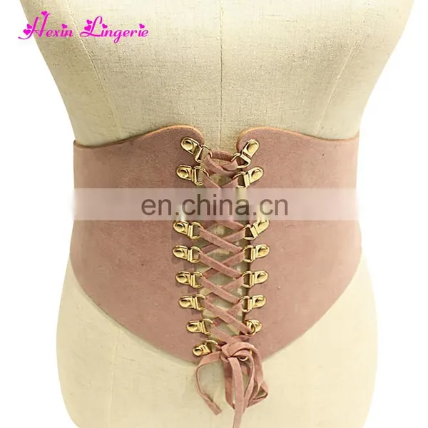 Big Stock Pink Wide Imitation Leather Waist Belt Lingerie Pink Corsets Teens photo-6