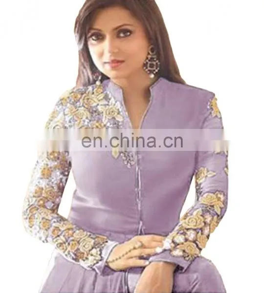 Women's Georgette Long Anrkali Style Salwar Kameez Designs 2018 (Semi Stitched) photo-2