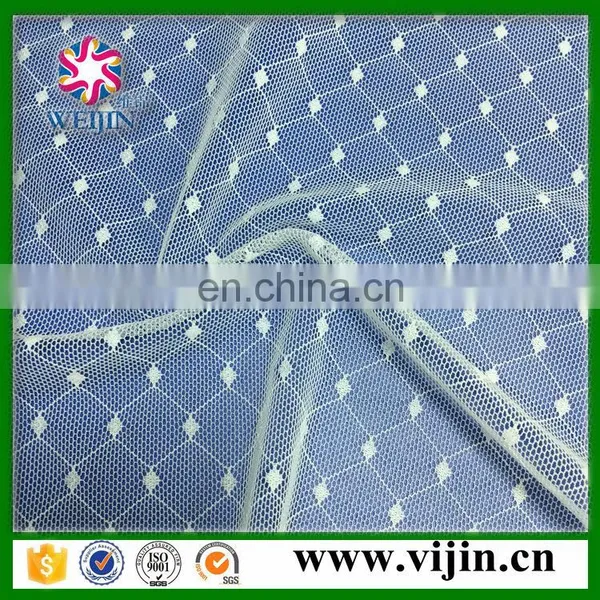 Changle Factory Warp Knitting Technique Plain Dot Mesh Fabric for Bridal Dress
