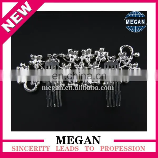 Charming New Design Flower Princess Wedding Hair Accessories Rhinestone Crown Comb For Bridal photo-2