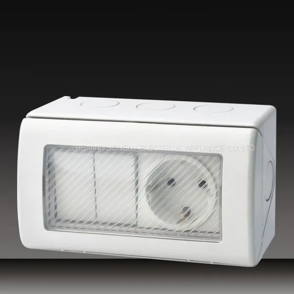 Waterproof Push Button Wall Switch Socket With Protected Cover photo-4