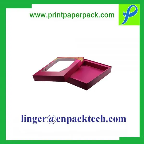 Customized Lid & Base Paper Gift Box With PVC/Pet Window