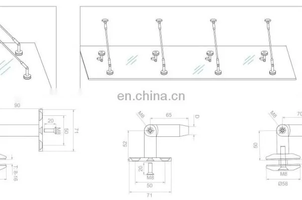 Wholesale Durable Glass Canopy Shade Awning With Stainless Steel SUS304 316 Satin Polish photo-6