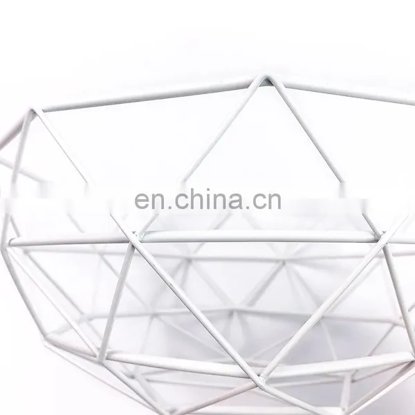 Nordic Christmas Countertop Steel Fruit Basket Bowl Stand 2 Tier Decorative Metal Fruits Storage Basket photo-4