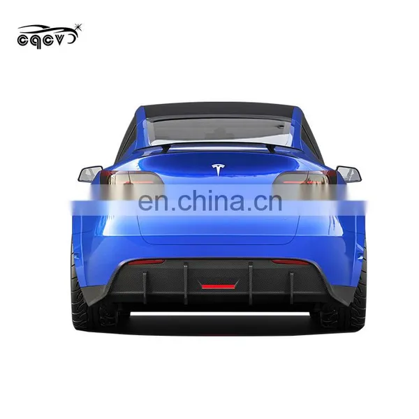 For Tesla Model Y Zeus Style Carbon Fiber Front Lip Spoiler Side Skirt Rear Diffuser for Model Y photo-5