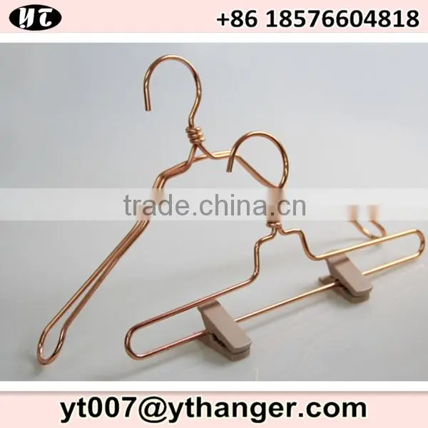 Wide Shoulder Metal Wire Hanger Copper Coat Hanger photo-2