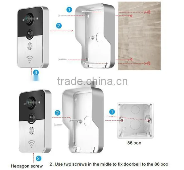 Wifi Network Cable Connect P2P Real Time Video Audio PIR Detection Night View Video Door Bell photo-6